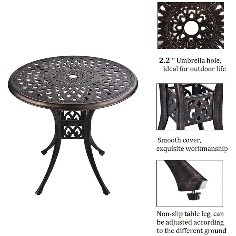 Bloomsbury Market Akshara Metal Outdoor Bistro Table & Reviews Wayfair